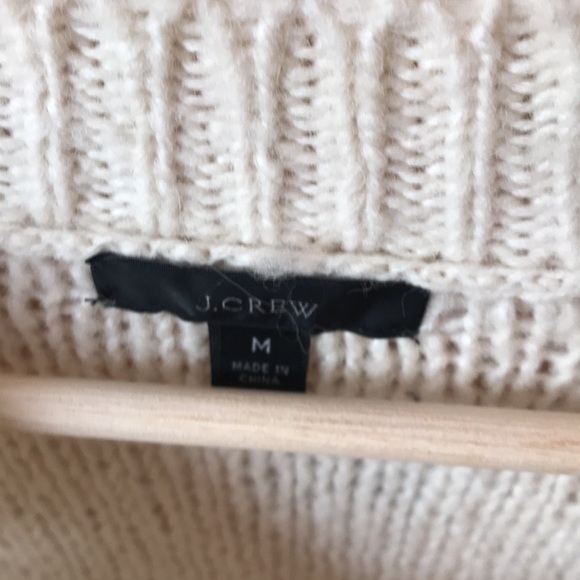J. Crew Cable-knit Pointelle Sweater With Popcorn Flowers Cream Size Medium - Picture 5 of 10